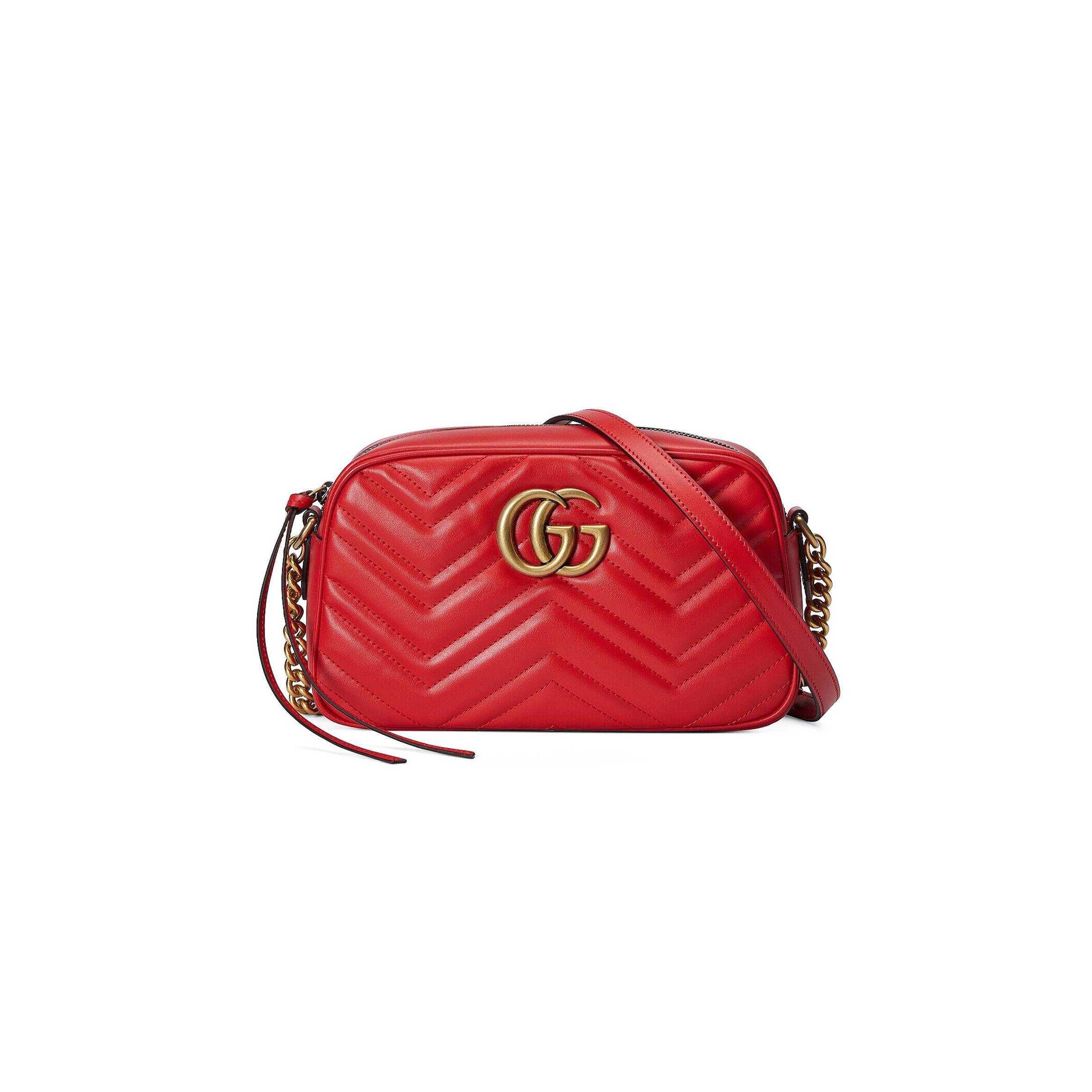 GUCCI GG MARMONT MATELASSÉ SMALL SHOULDER BAG  25988499 (24*13*7cm)