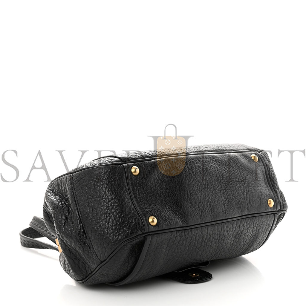 PRADA CERVO BERLINO SATCHEL BLACK (31*20*15cm)