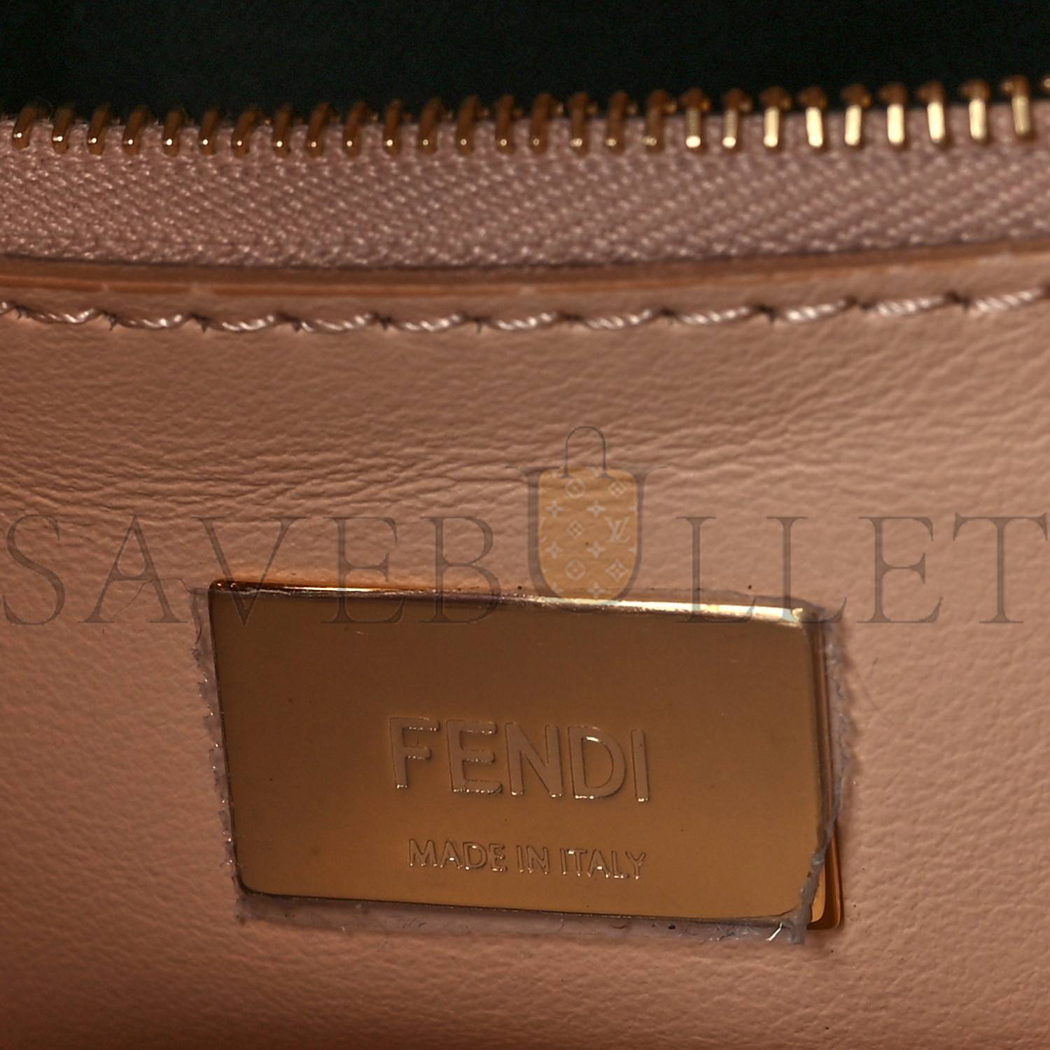 FENDI VITELLO GRACE INTRECCIO MINI PEEKABOO ICONIC SATCHEL LIGHT ROSE (23*18*10cm)