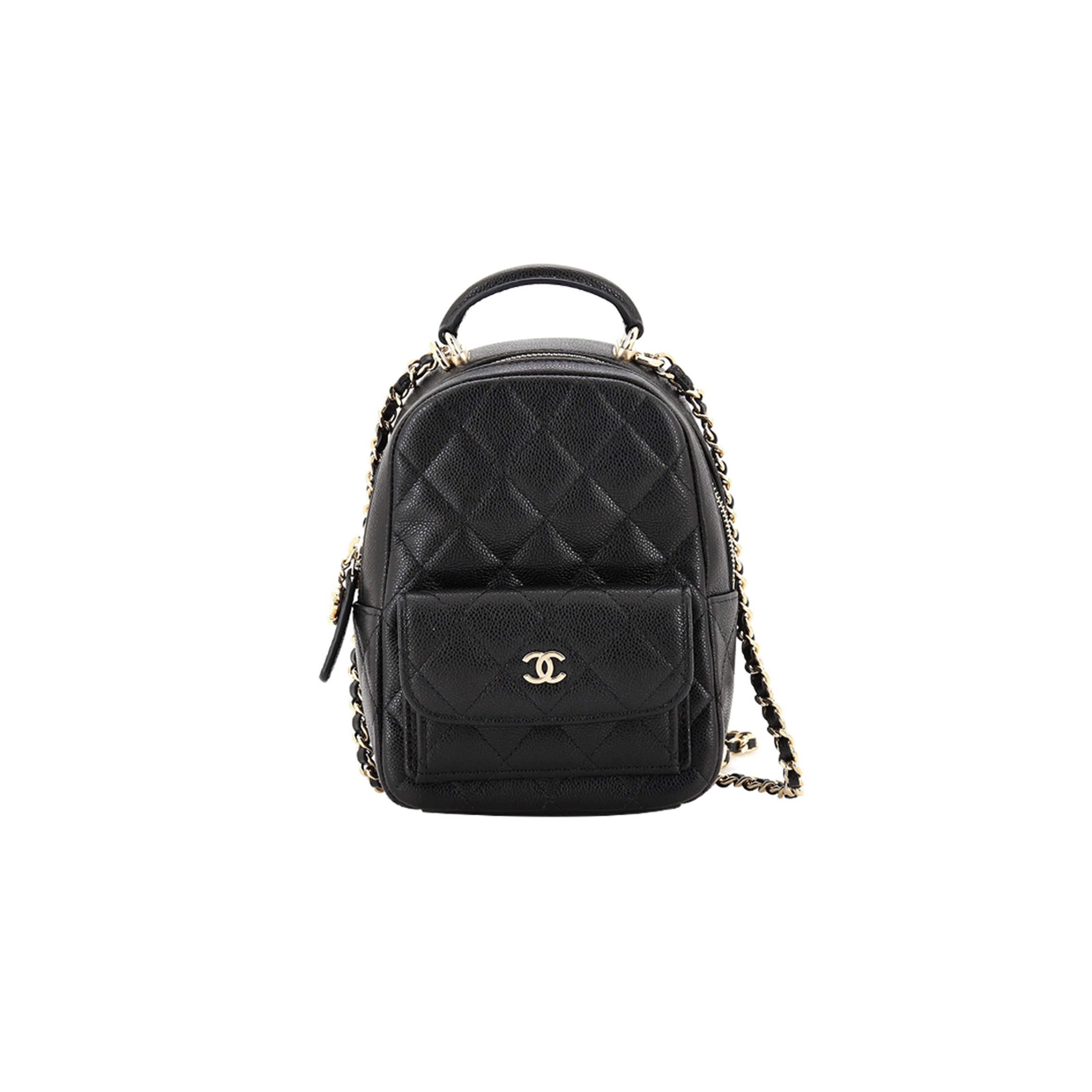 CHANEL CLASSIC CC CHAIN POCKET BACKPACK QUILTED CAVIAR MINI AP3753 (18*13*9cm)