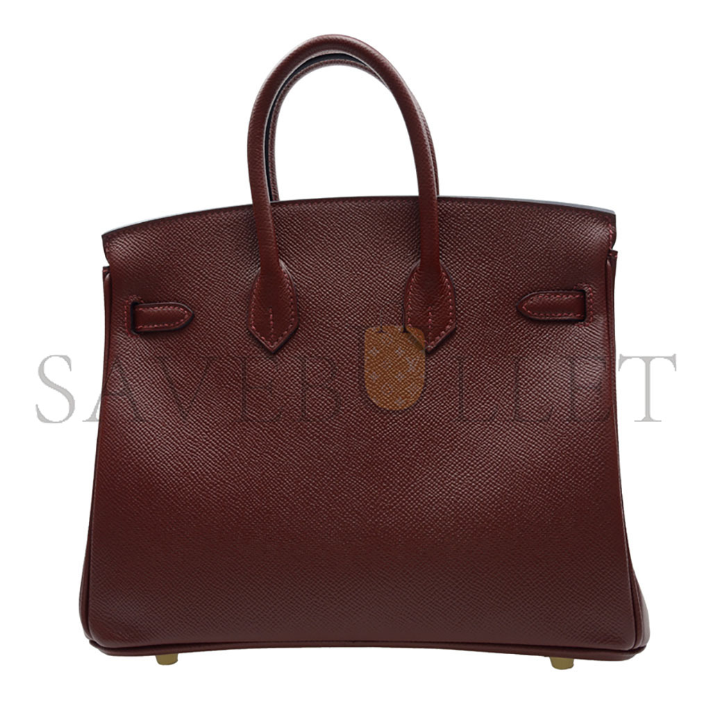 HERMES BIRKIN 25 TOGO LEATHER BURGUNDY GOLD BUCKLE BAG BK2555EPGP (25*20*13cm)