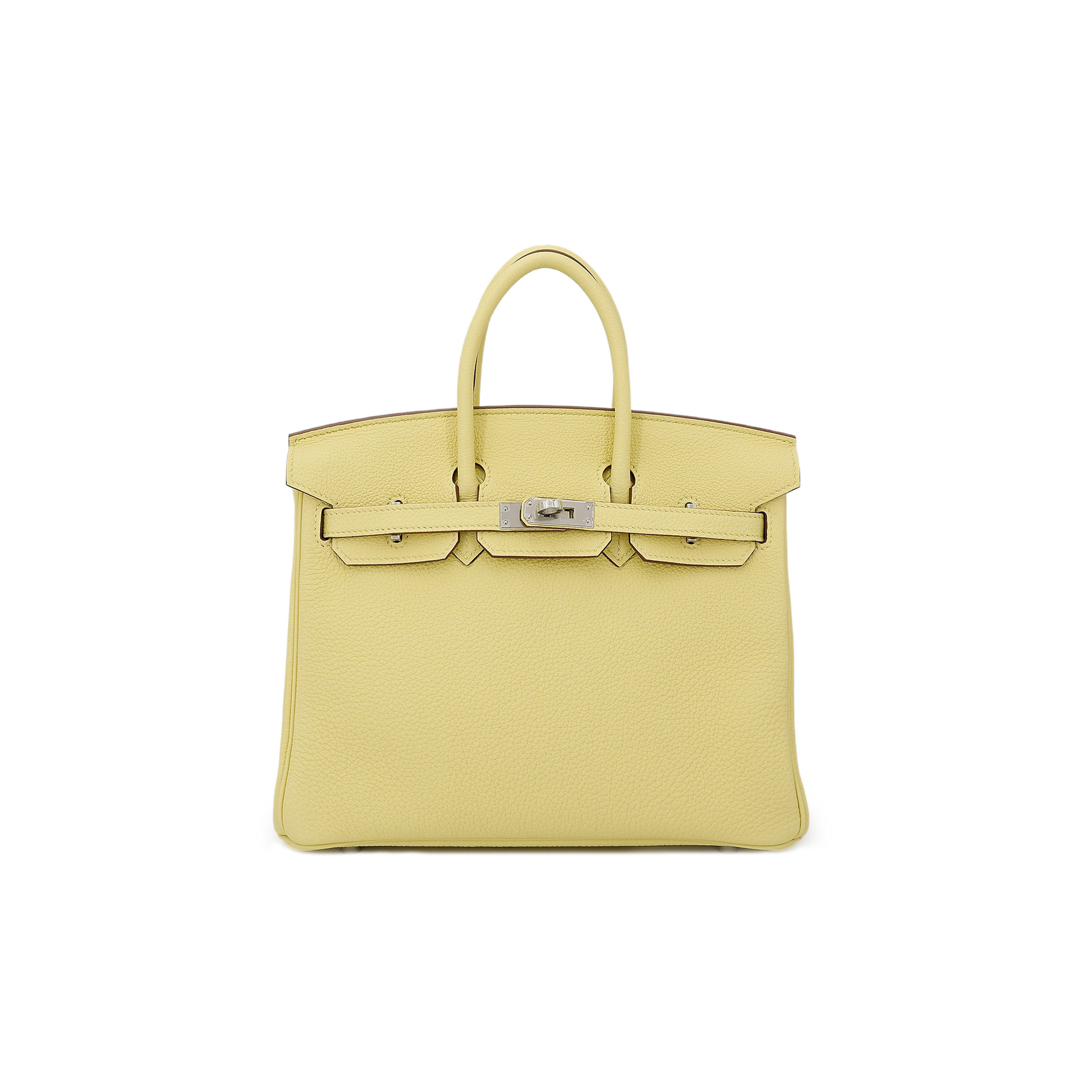 HERMÈS MASTER BIRKIN 30 TOGO LEATHER LEMON YELLOW SILVER BUCKLE BAG 1271660027 (30*23*15cm)