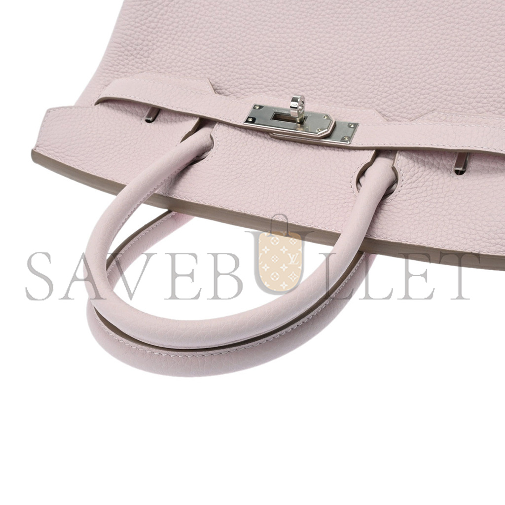 HERMES BARKIN 30 TOGO LEATHER PINK SILVER BUCKLE BAG 550321 (30*23*15cm)