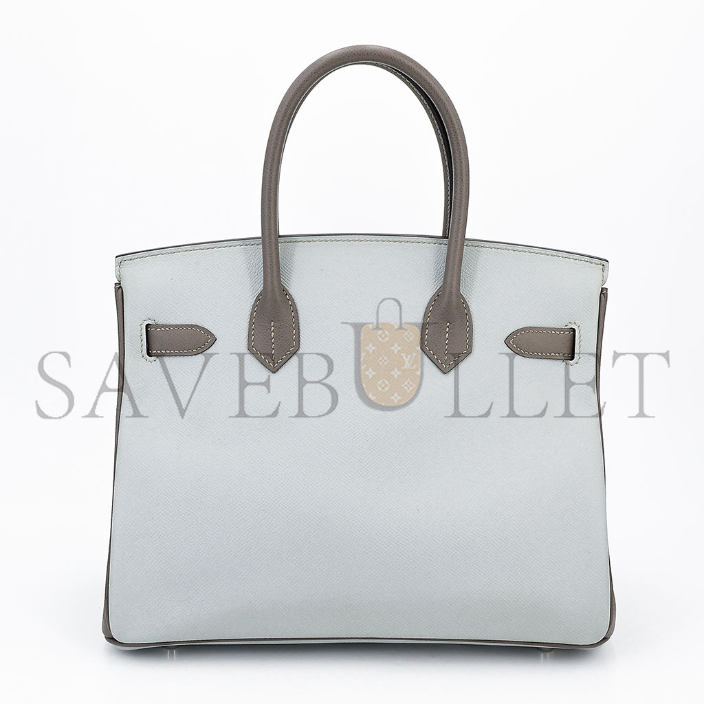 HERMÈS BIRKIN 25 PEARL GREY GOATSKIN WITH ELEPHANT GREY GOLD BUCKLE 3643937200 (25*20*13cm)