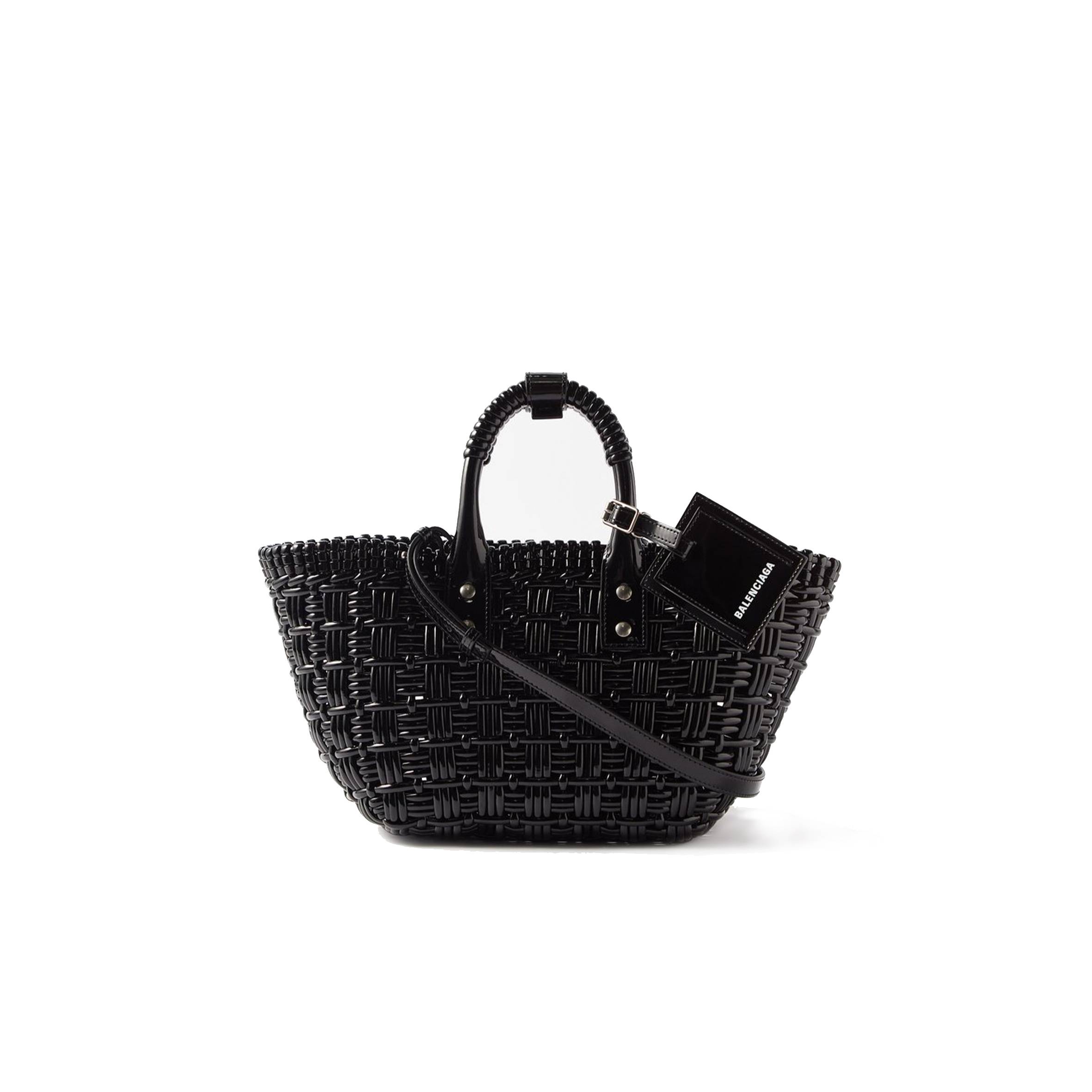 BALENCIAGA BLACK BISTRO XS WOVEN FAUX-LEATHER BASKET BAG MATCHESFASHION US (39*20*18cm)