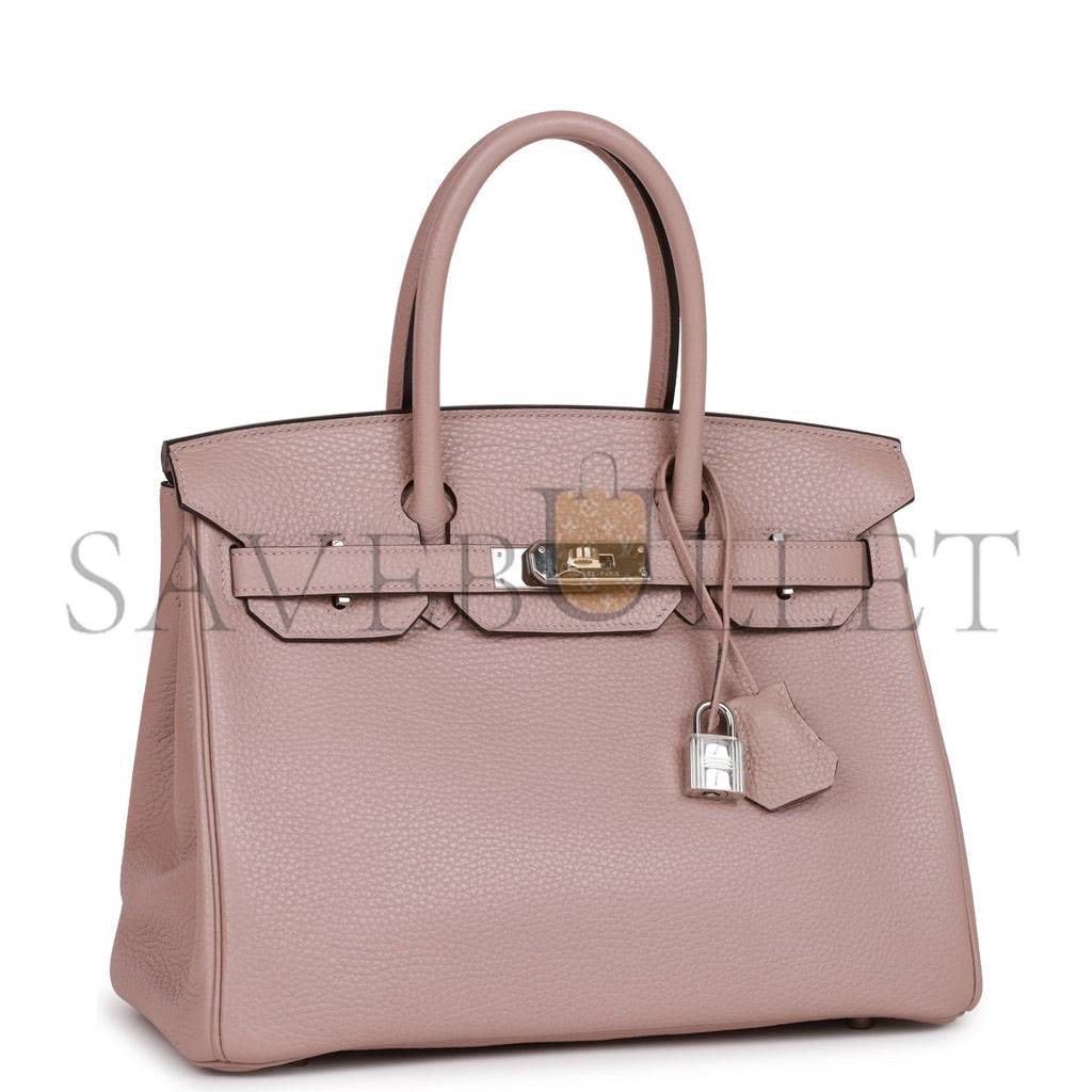 HERMES BIRKIN 30 GLYCINE CLEMENCE PALLADIUM HARDWARE (30cm)