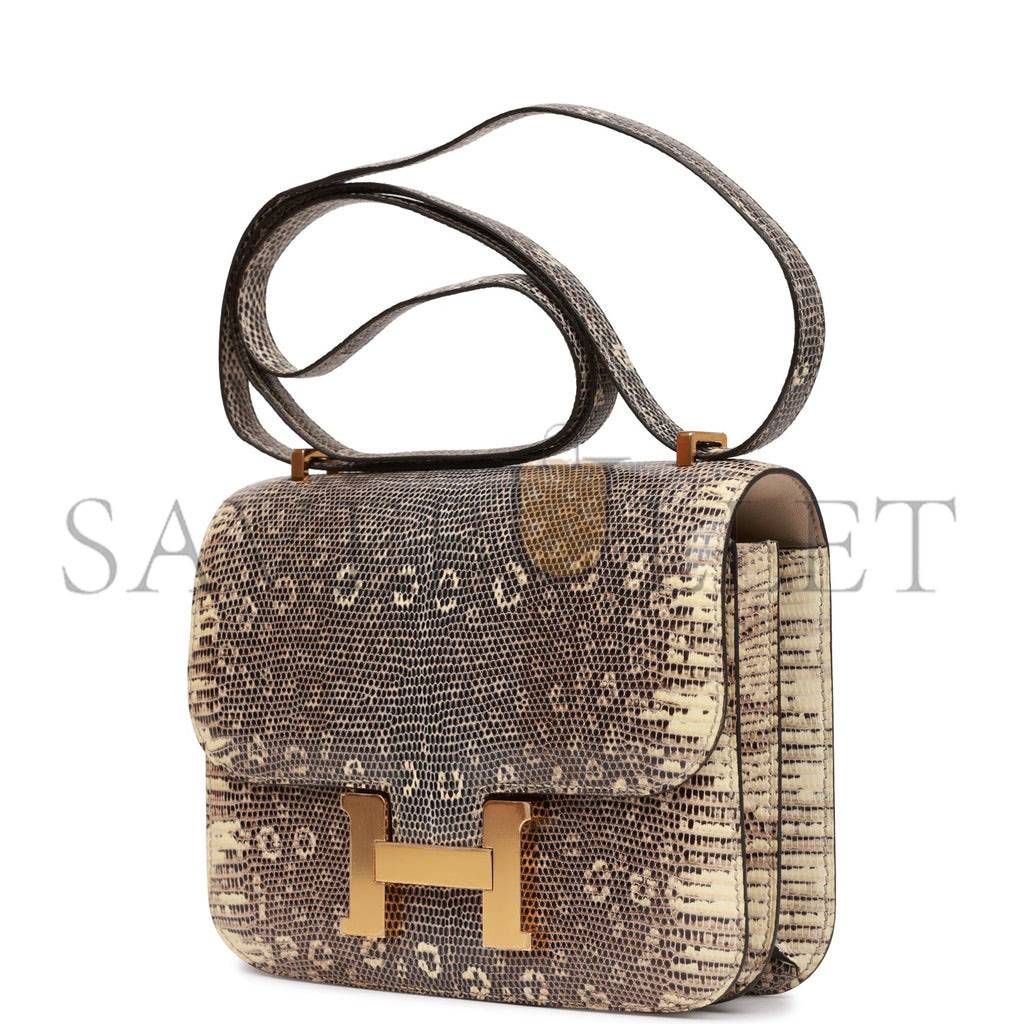 HERMES MINI CONSTANCE 18 OMBRE LIZARD VARANUS GOLD HARDWARE (18*16*5cm)