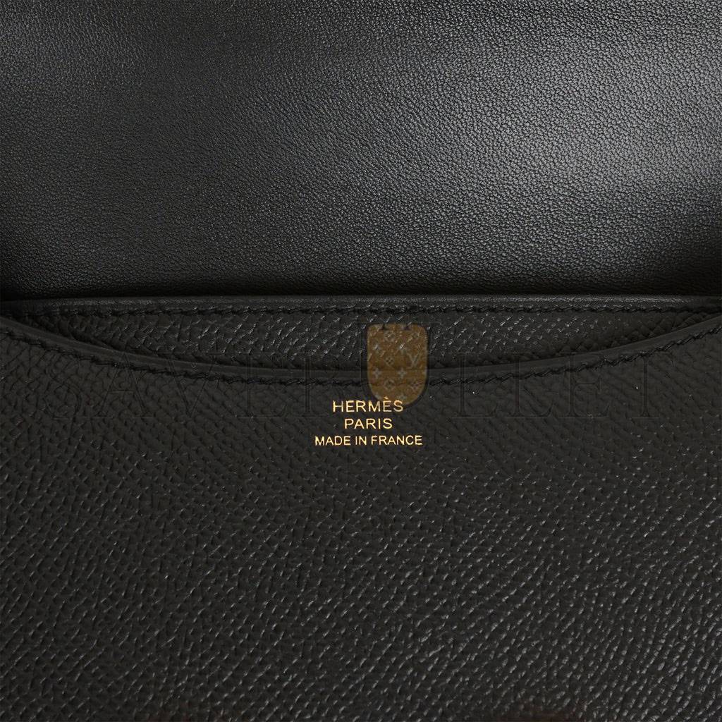 HERMES CONSTANCE 18 BLACK EPSOM GOLD HARDWARE (18cm)