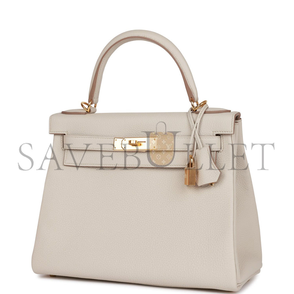 HERMES KELLY RETOURNE 28 BETON TOGO GOLD HARDWARE (28*22*10cm)