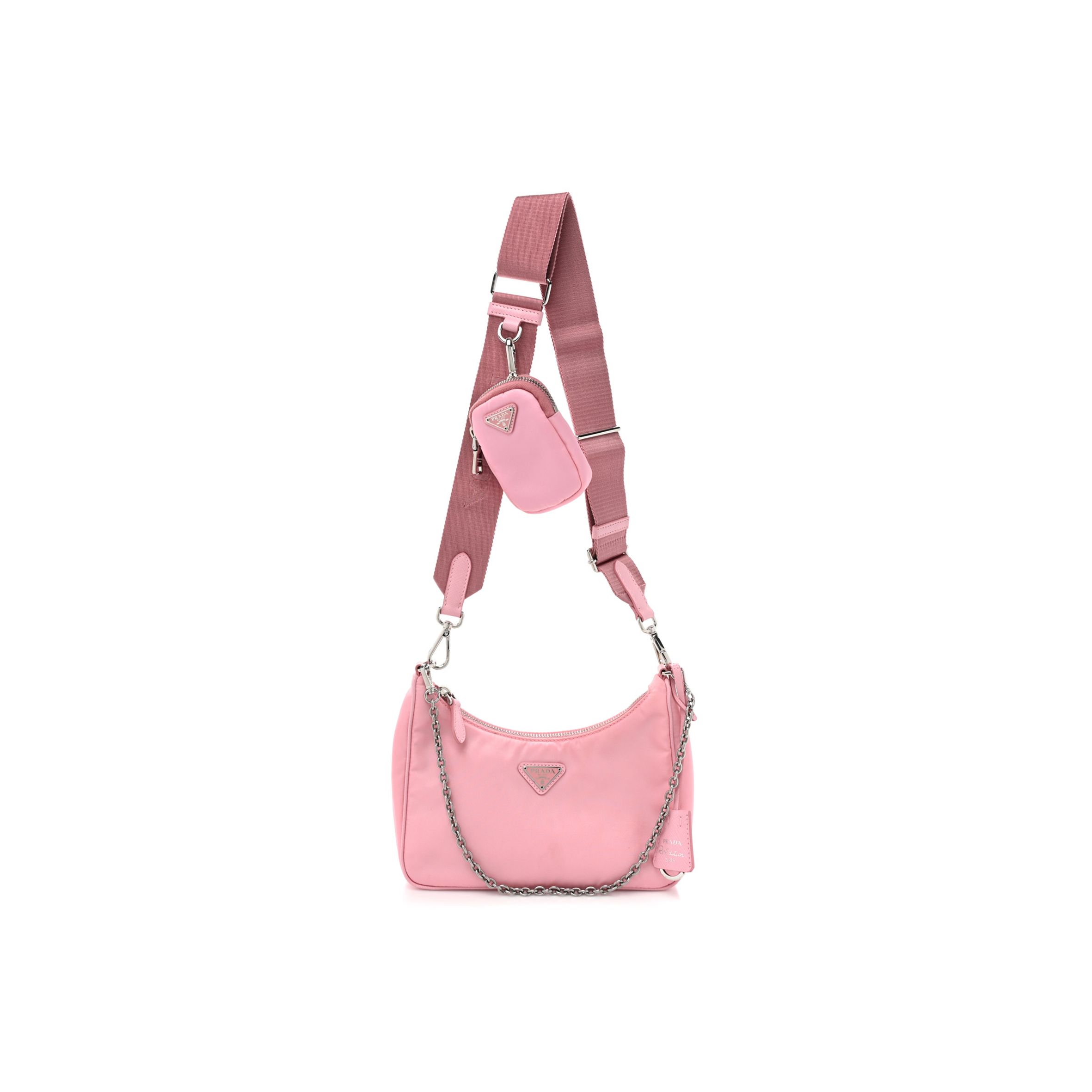 PRADA NYLON RE-EDITION 2005 SHOULDER BAG ROSA (22*12*6cm)