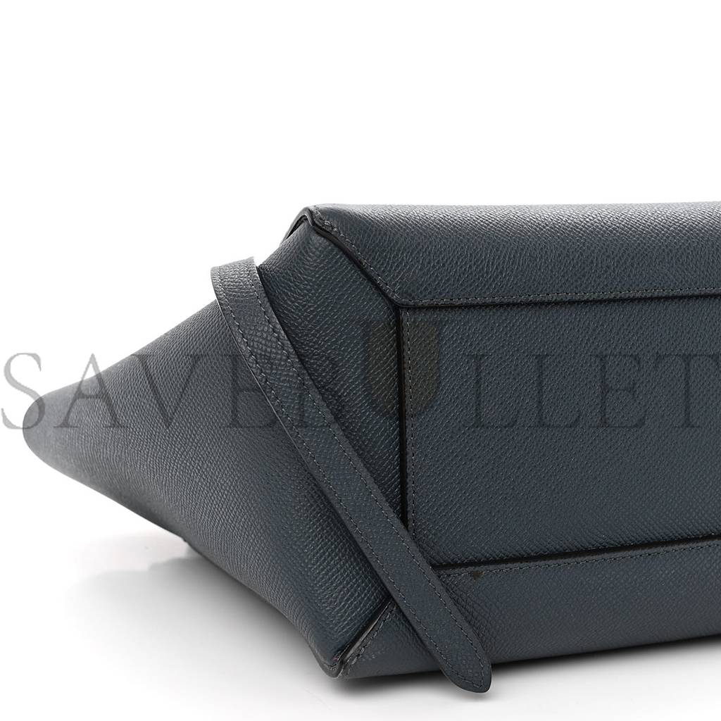 CELINE BABY GRAINED CALFSKIN MICRO BELT BAG NAVY BLUE (23*21*13cm)