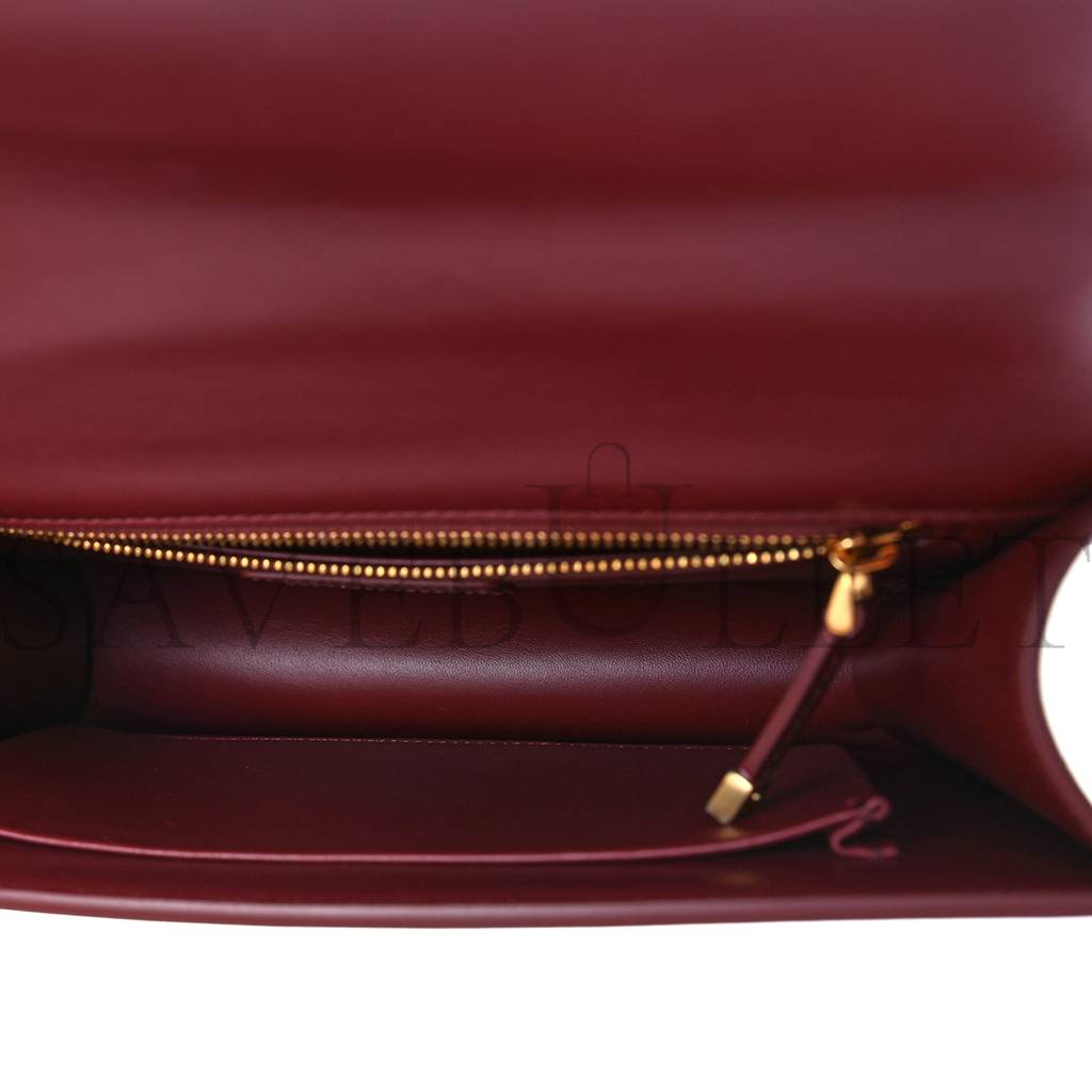 DIOR SMOOTH CALFSKIN 30 MONTAIGNE FLAP BAG BURGUNDY (24*17*5.1cm)