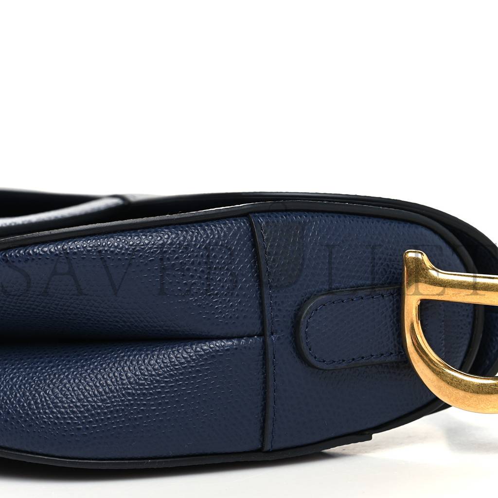 DIOR GRAINED CALFSKIN SADDLE BAG NAVY (23*20*6.4cm)